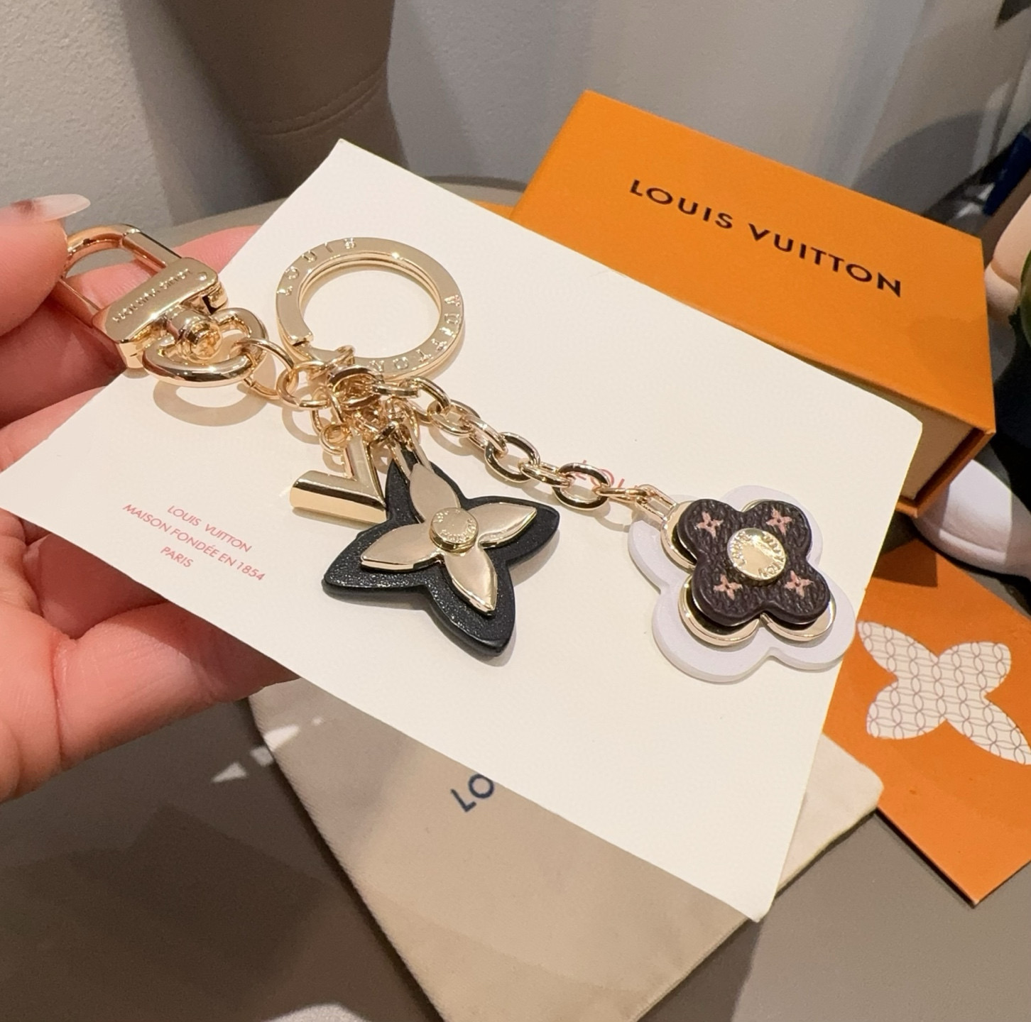 🆕LOUIS VUITTON官网钥匙扣 LV经典四瓣花设计，63084 
包饰🌹钥匙扣
原版开模代购级品