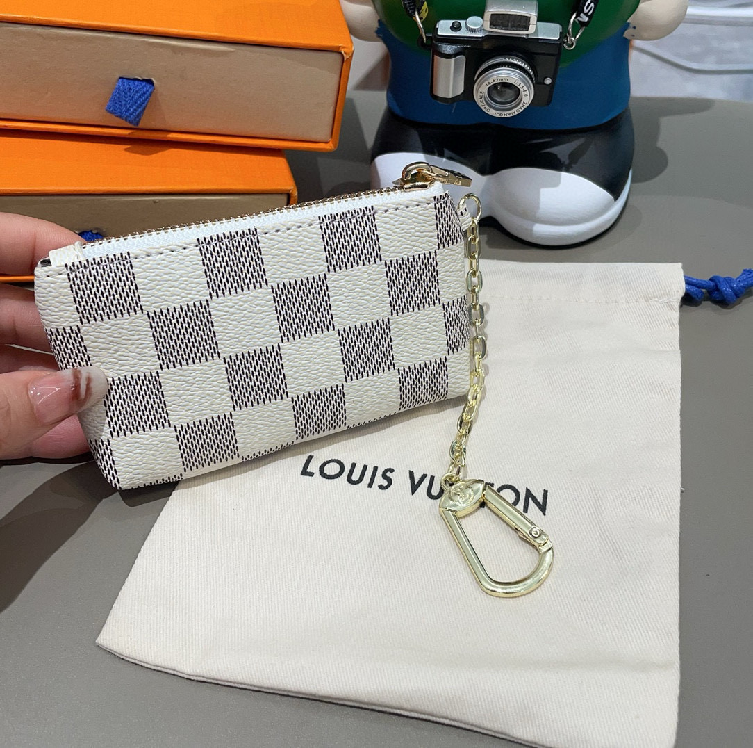  LV零钱包卡包 挂饰☀️Louis Vuitton 路易威登lv钥匙扣钥匙包卡包PU材质 原版logo