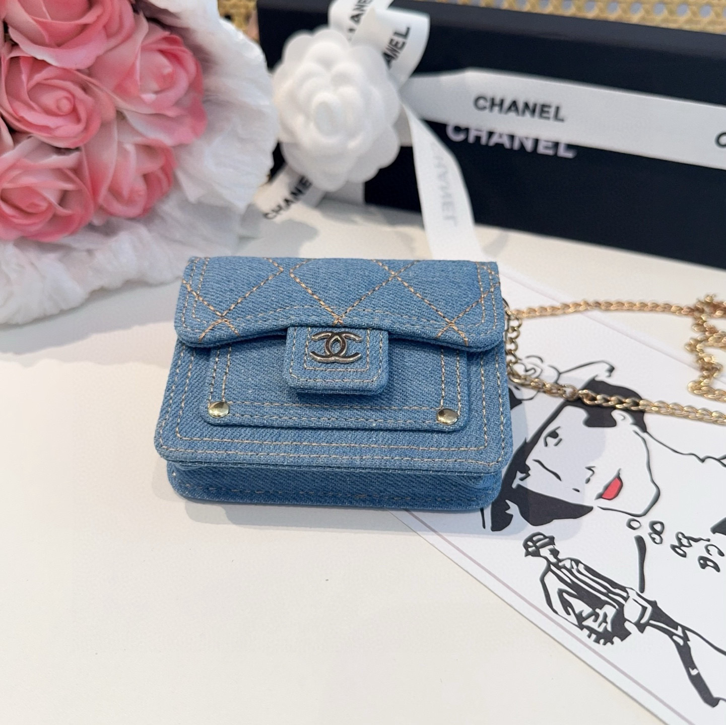 ❤️香奈儿CHANEL官网新款mini斜挎包包 零钱包👛搭配链条 可拆卸❤️可放耳机 纸巾 口红💄 钥匙