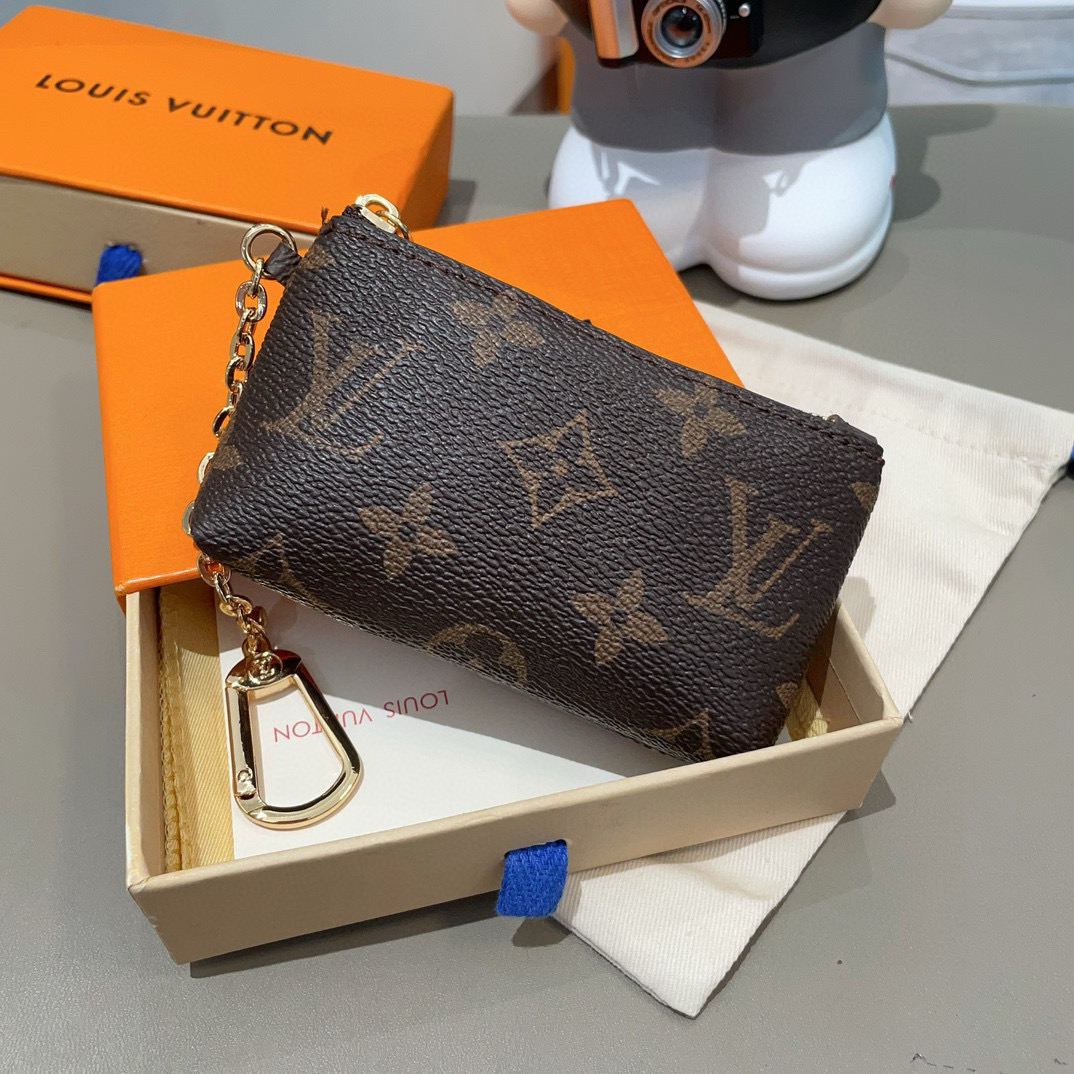  LV零钱包卡包 挂饰☀️Louis Vuitton 路易威登lv钥匙扣钥匙包卡包PU材质 原版logo