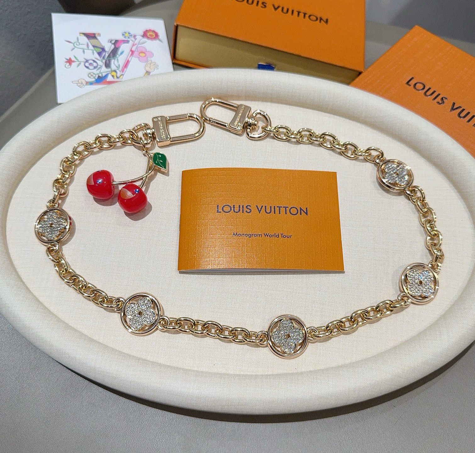 LV X TM 樱桃🍒包挂包链原单货 Lv钥匙扣包饰包包挂件Louis Vuitton 路易威登 樱桃🍒