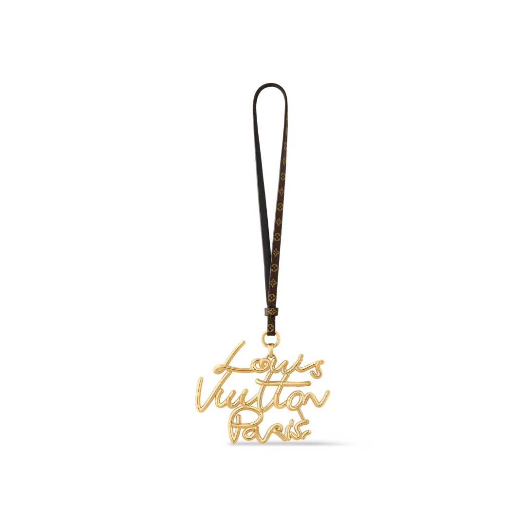 。新款 LOUIS VUITTON LV双花皮绳包包挂饰 lv字母挂件， 钥匙扣精致。手感真的很赞[强]