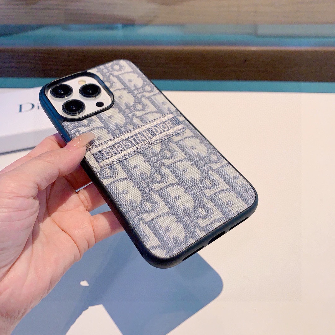 Dior Embroidery Phone Case for iPhone 13, 14, 15 Pro Max - Stylish Protection 9 i1757767571681 5163 0 7