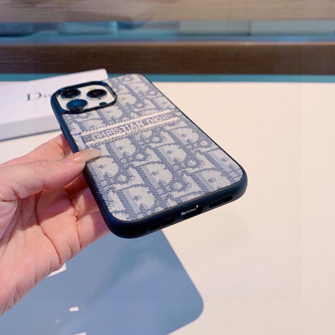 Dior Embroidery Phone Case for iPhone 13, 14, 15 Pro Max - Stylish Protection 6 i1757767571681 7332 0 4