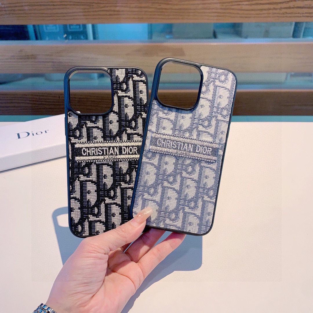 Dior Embroidery Phone Case for iPhone 13, 14, 15 Pro Max - Stylish Protection 5 i1757767571681 9795 0 3