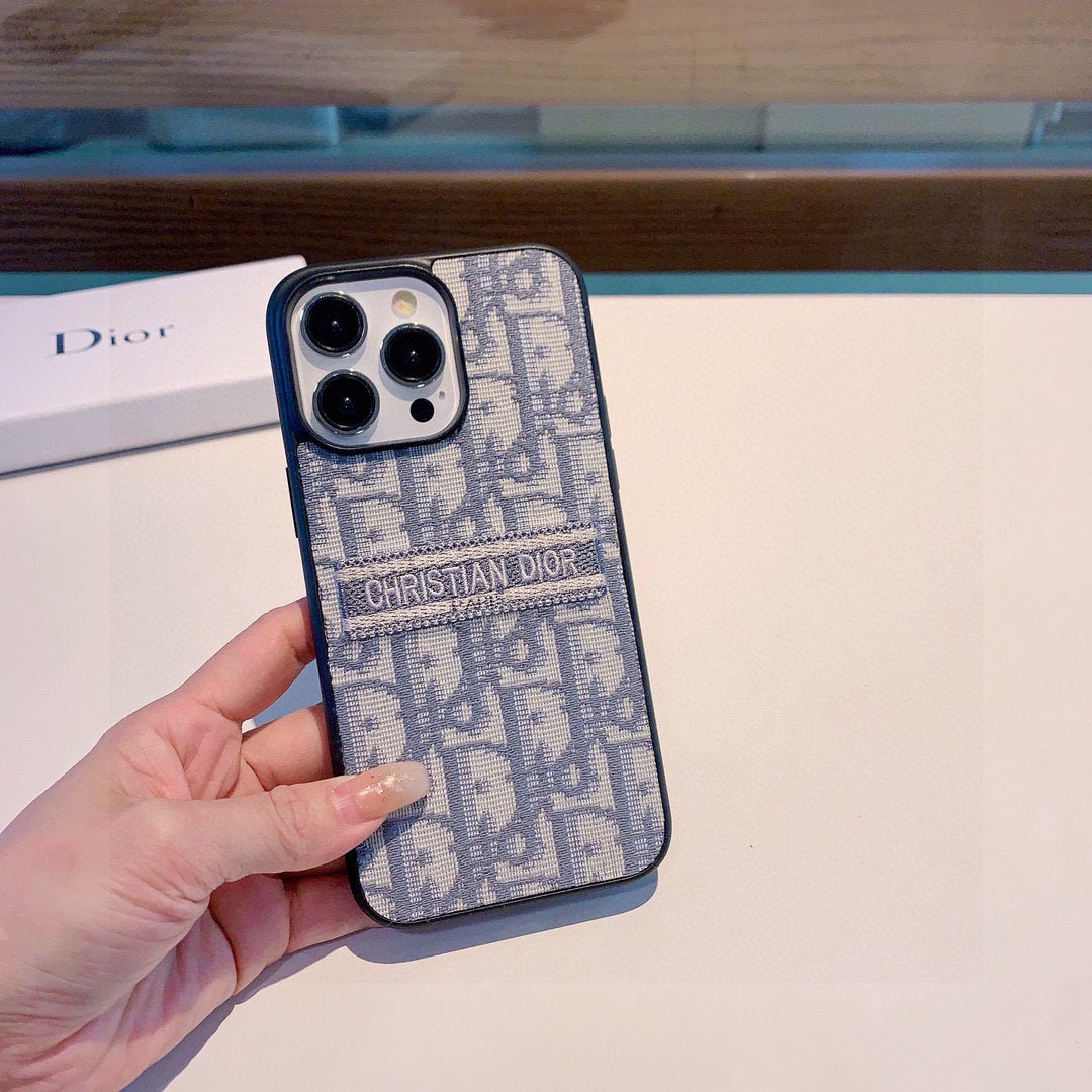 Dior Embroidery Phone Case for iPhone 13, 14, 15 Pro Max - Stylish Protection 10 i1757767572613 2795 0 8