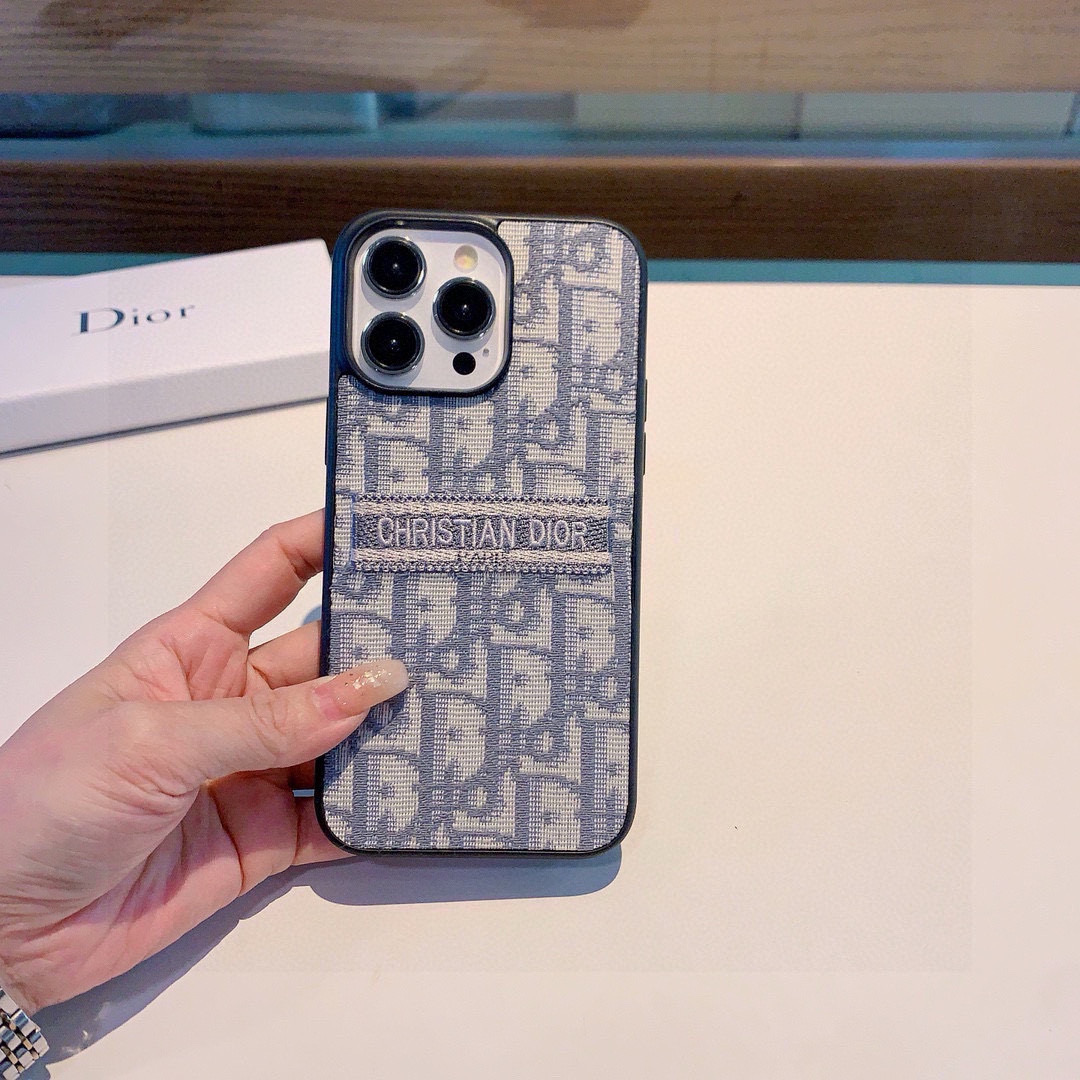 Dior Embroidery Phone Case for iPhone 13, 14, 15 Pro Max - Stylish Protection 4 i1757767572614 2713 0 2