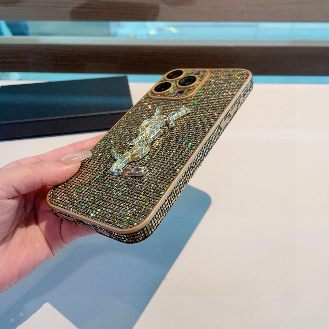 Yves Saint Laurent Sparkling Diamond iPhone Case - Sleek Protection & Style 9 i1757767660684 4738 0 7
