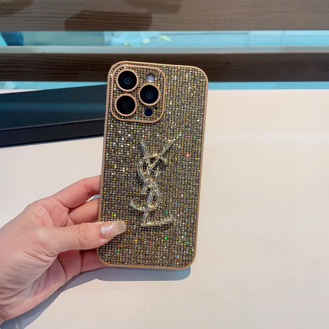Yves Saint Laurent Sparkling Diamond iPhone Case - Sleek Protection & Style 4 i1757767660685 3983 0 2