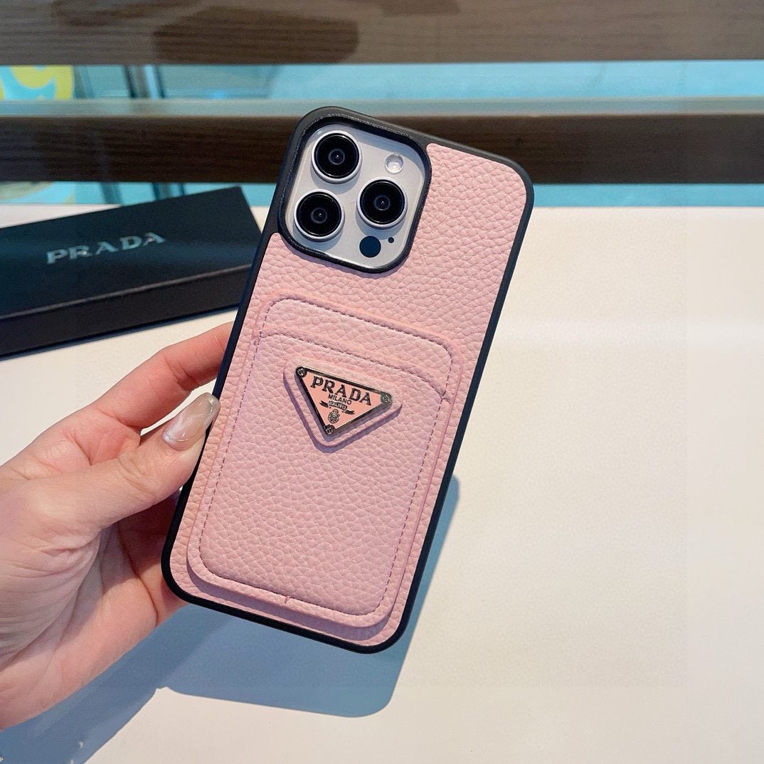Prada Leather Card Slot Phone Case for iPhone 13/14/15 Series 9 i1757767938806 9113 0 7