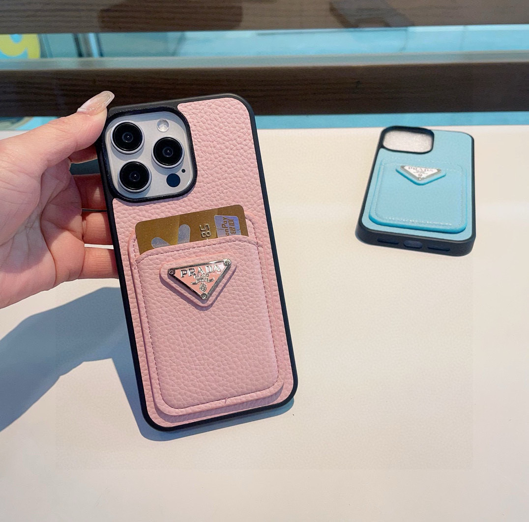 Prada Leather Card Slot Phone Case for iPhone 13/14/15 Series 8 i1757767939531 3976 0 6
