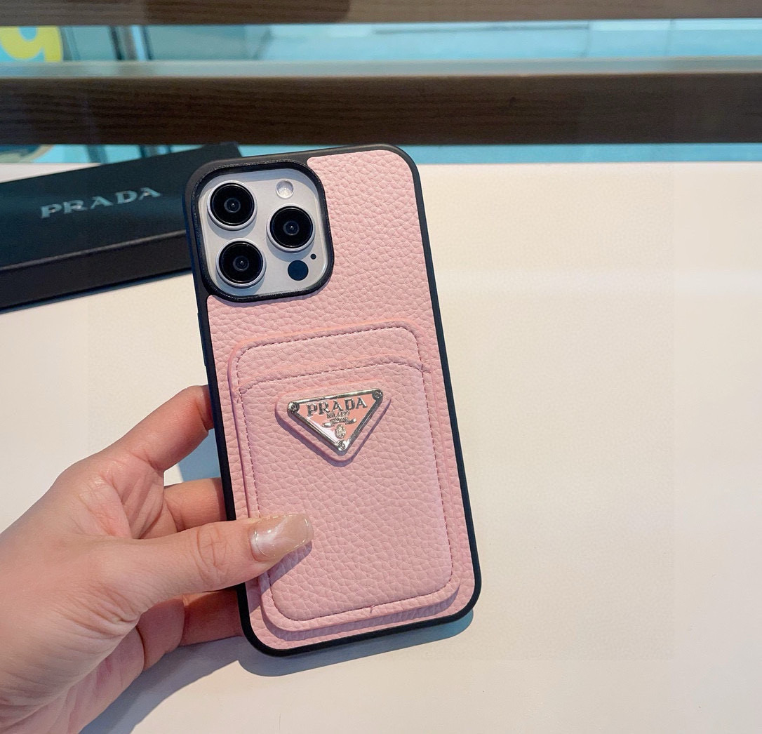 Prada Leather Card Slot Phone Case for iPhone 13/14/15 Series 4 i1757767939532 2660 0 2