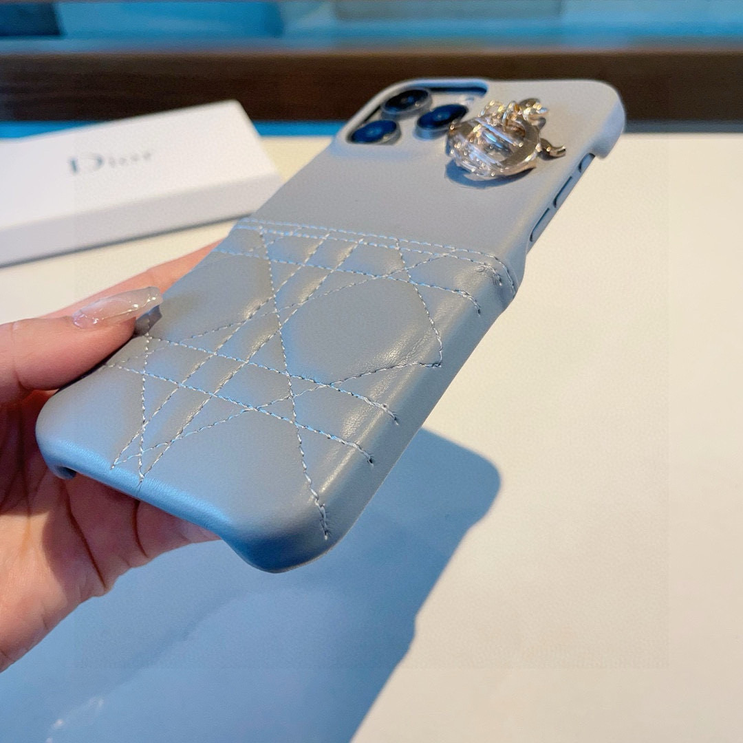 Dior iPhone 14/15 Pro Max Case with Lady Dior Charm - Original Design 8 i1757768030442 5431 0 6