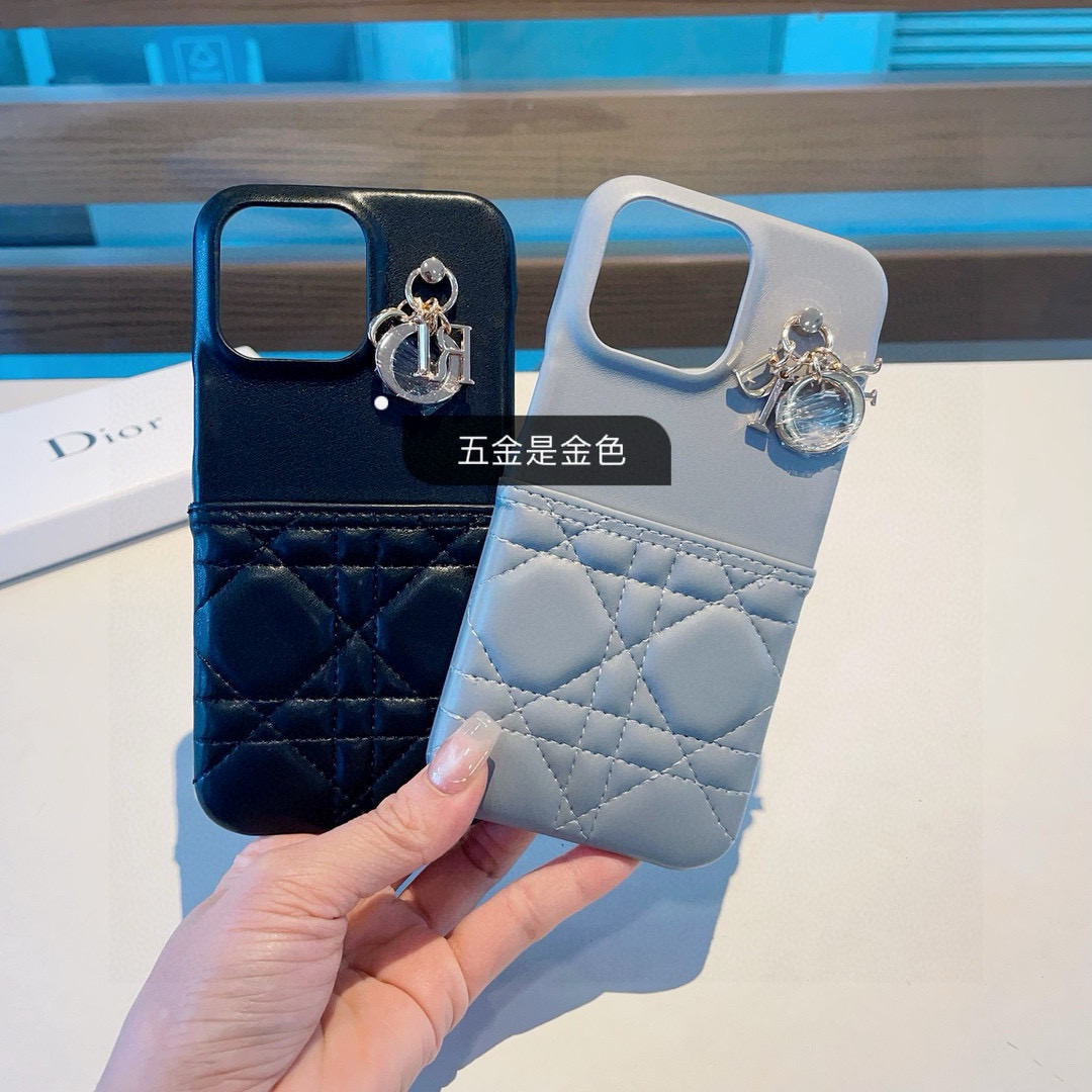 Dior iPhone 14/15 Pro Max Case with Lady Dior Charm - Original Design 6 i1757768030443 8248 0 4