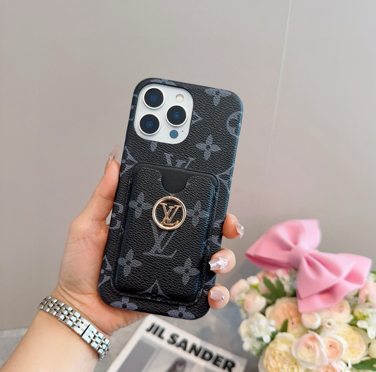 Louis Vuitton iPhone 14/15 Pro Max Card Holder Phone Case 3 i1757854108423 5498 0 1