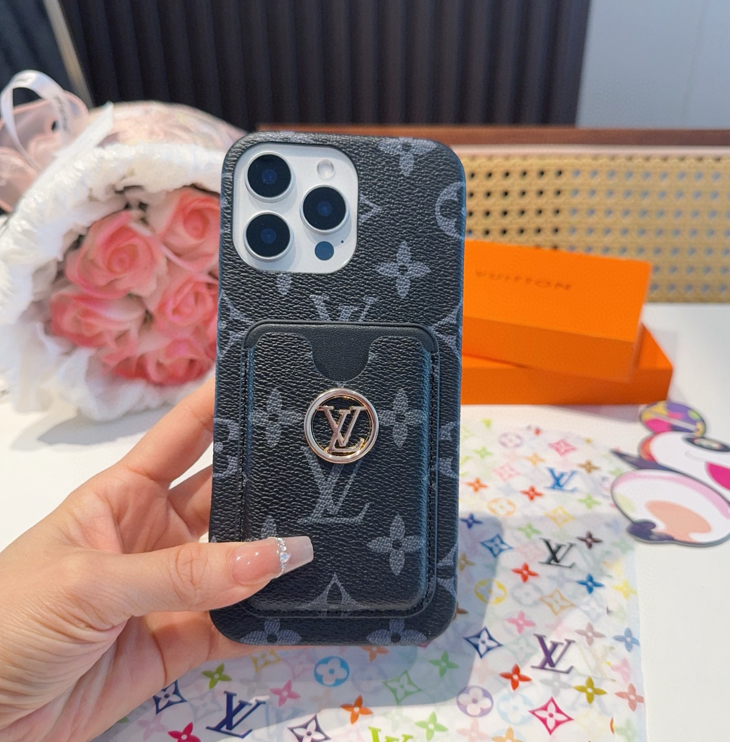 Louis Vuitton iPhone 14/15 Pro Max Card Holder Phone Case 8 i1757854109601 7526 0 6