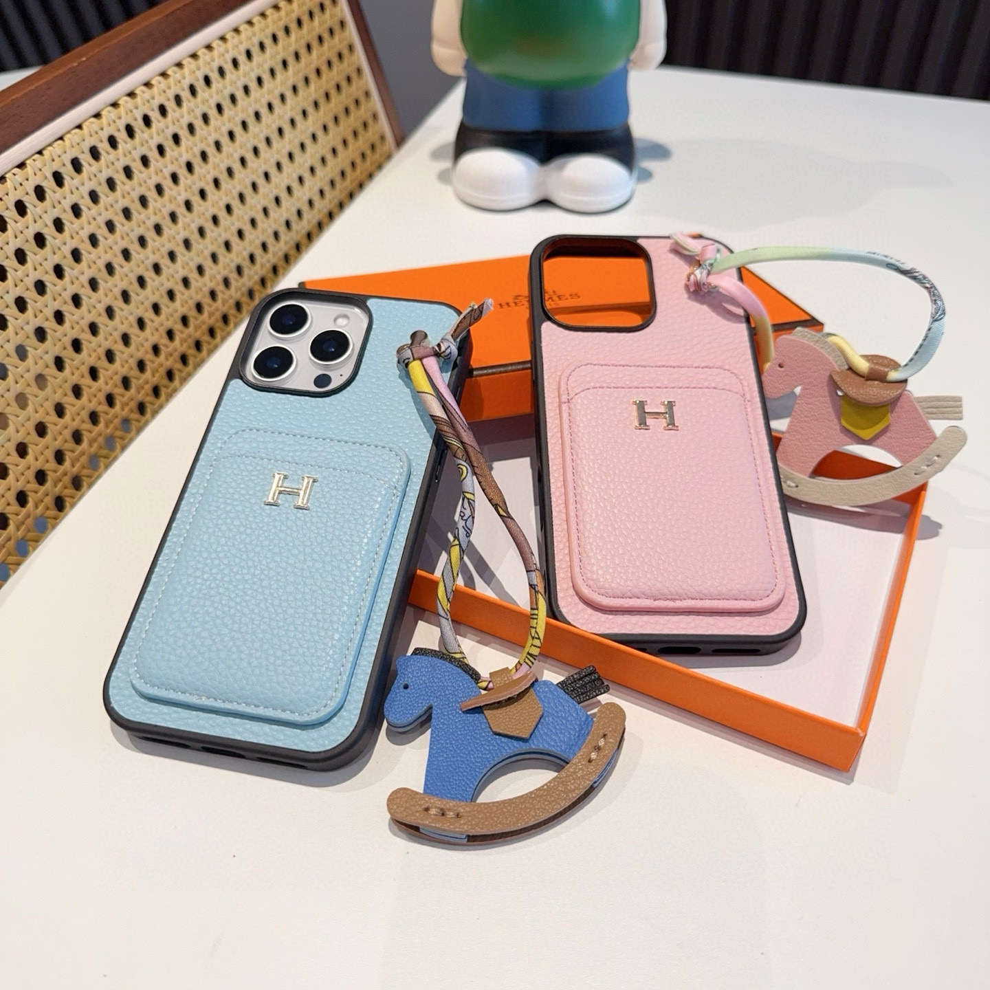 Hermes Leather iPhone Case with Card Holder and Charm - Premium Protection 10 i1757854654143 1832 0 8