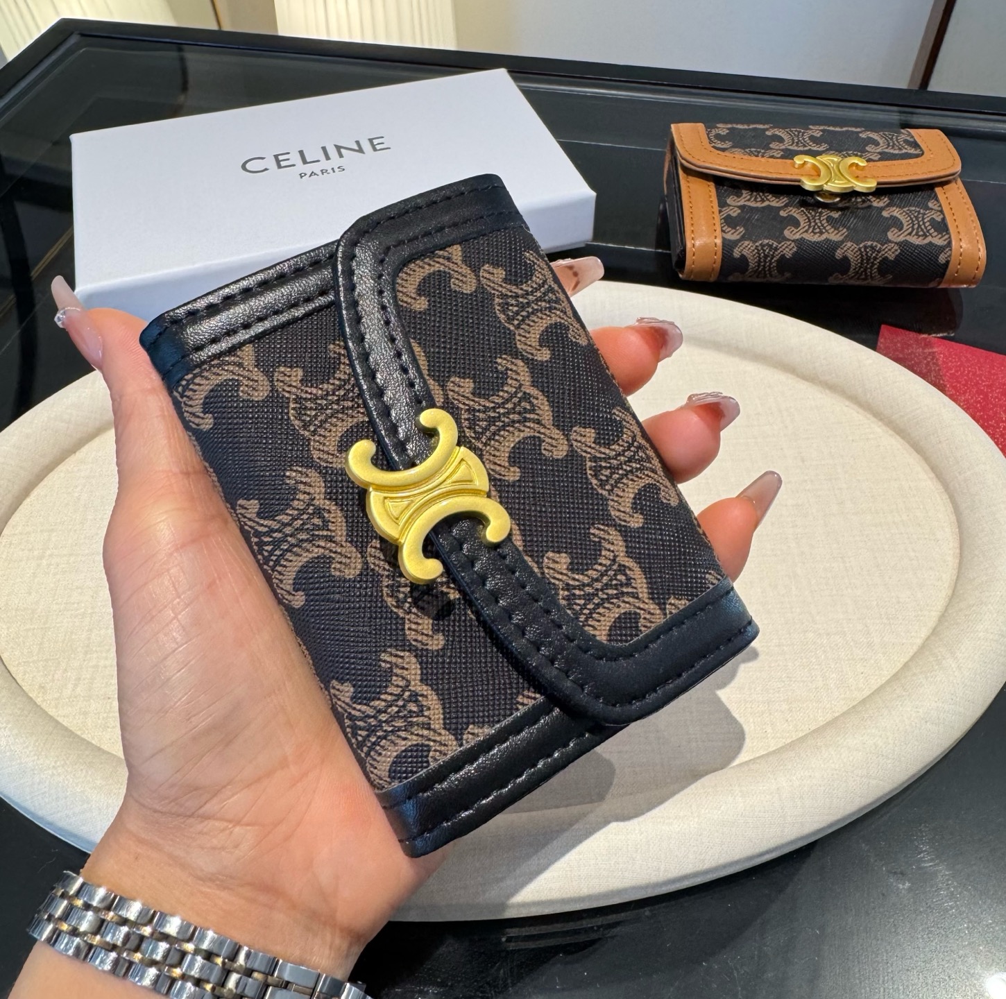 。赛琳卡包 零钱包 典雅风琴包卡包 手感真的很赞❗️