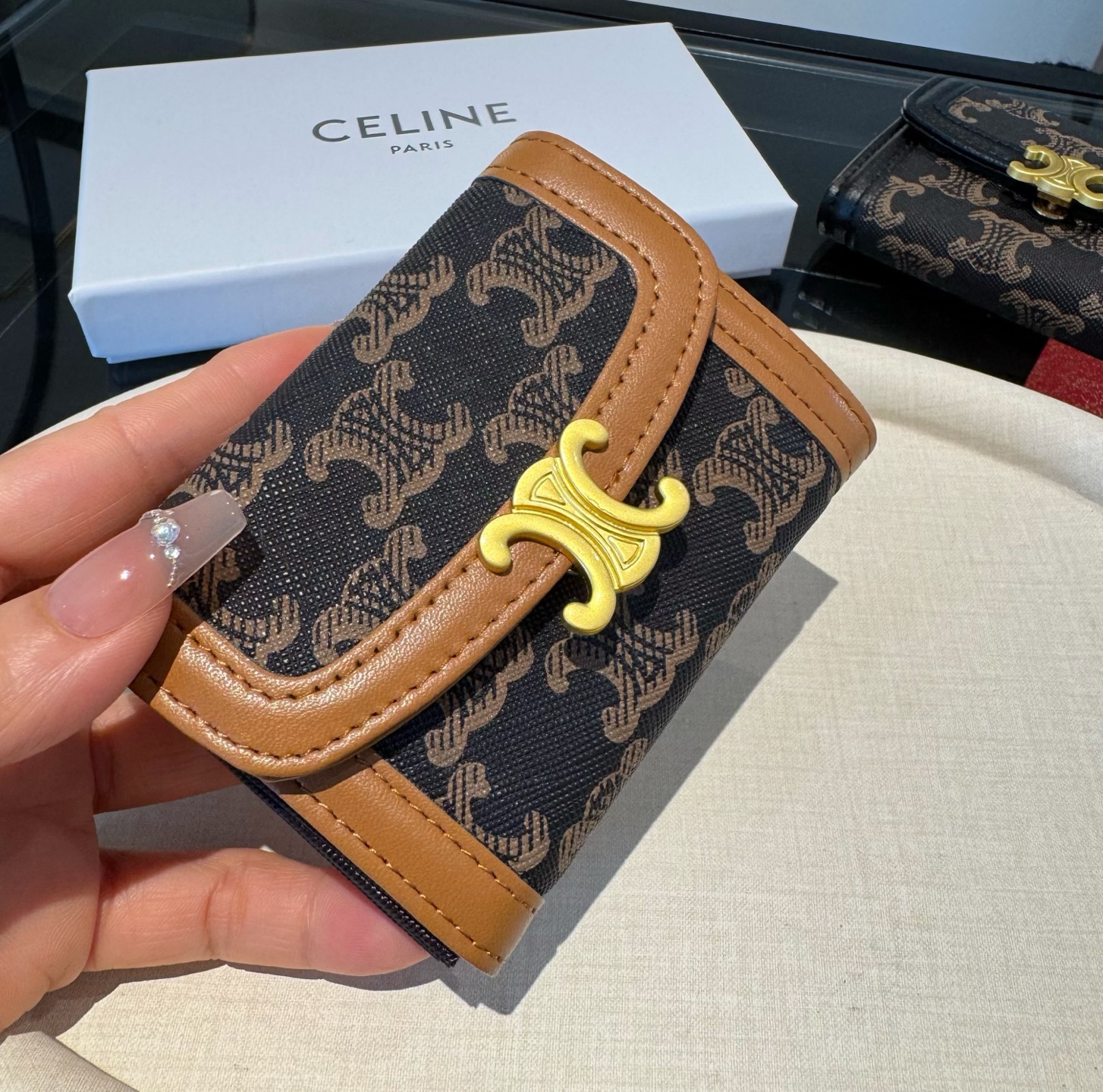 。赛琳卡包 零钱包 典雅风琴包卡包 手感真的很赞❗️