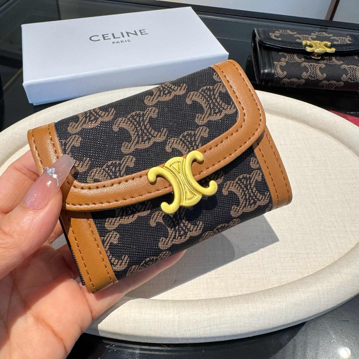 。赛琳卡包 零钱包 典雅风琴包卡包 手感真的很赞❗️