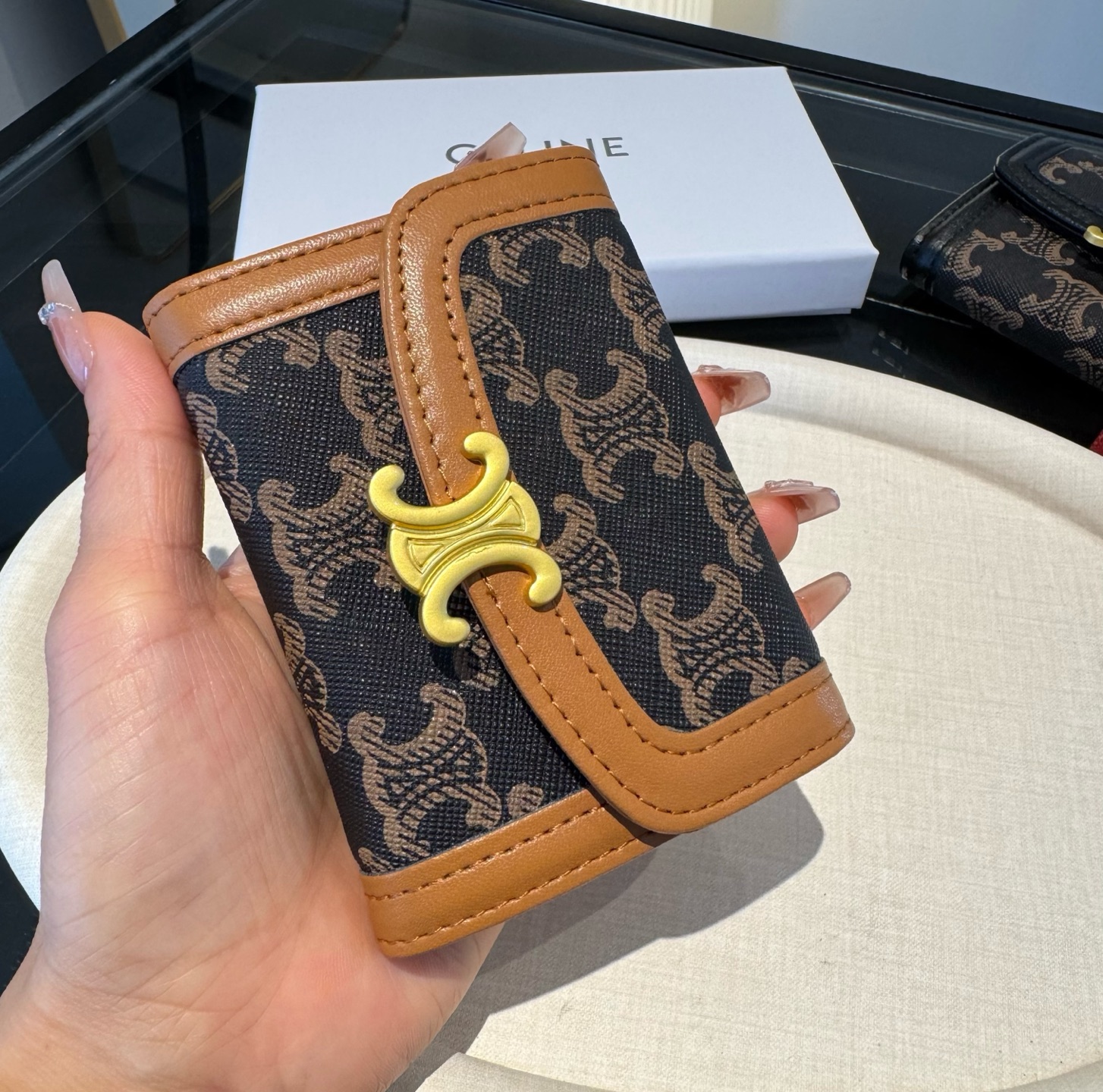 。赛琳卡包 零钱包 典雅风琴包卡包 手感真的很赞❗️
