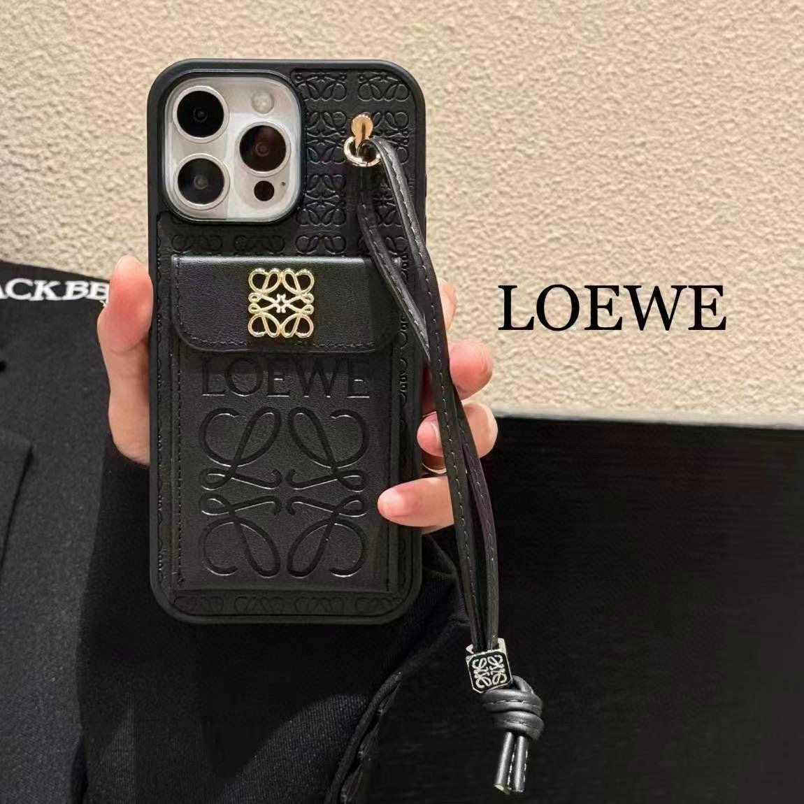 Loewe 罗意威.Loewe 翻盖插卡手机壳 短款手腕绳
