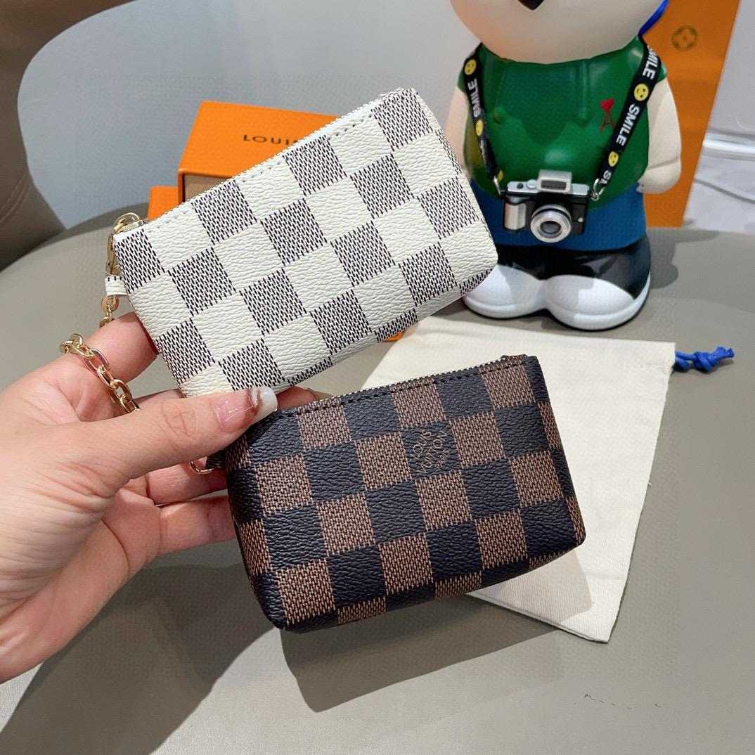 LV零钱包卡包 挂饰☀️Louis Vuitton 路易威登lv钥匙扣钥匙包卡包PU材质 原版logo 