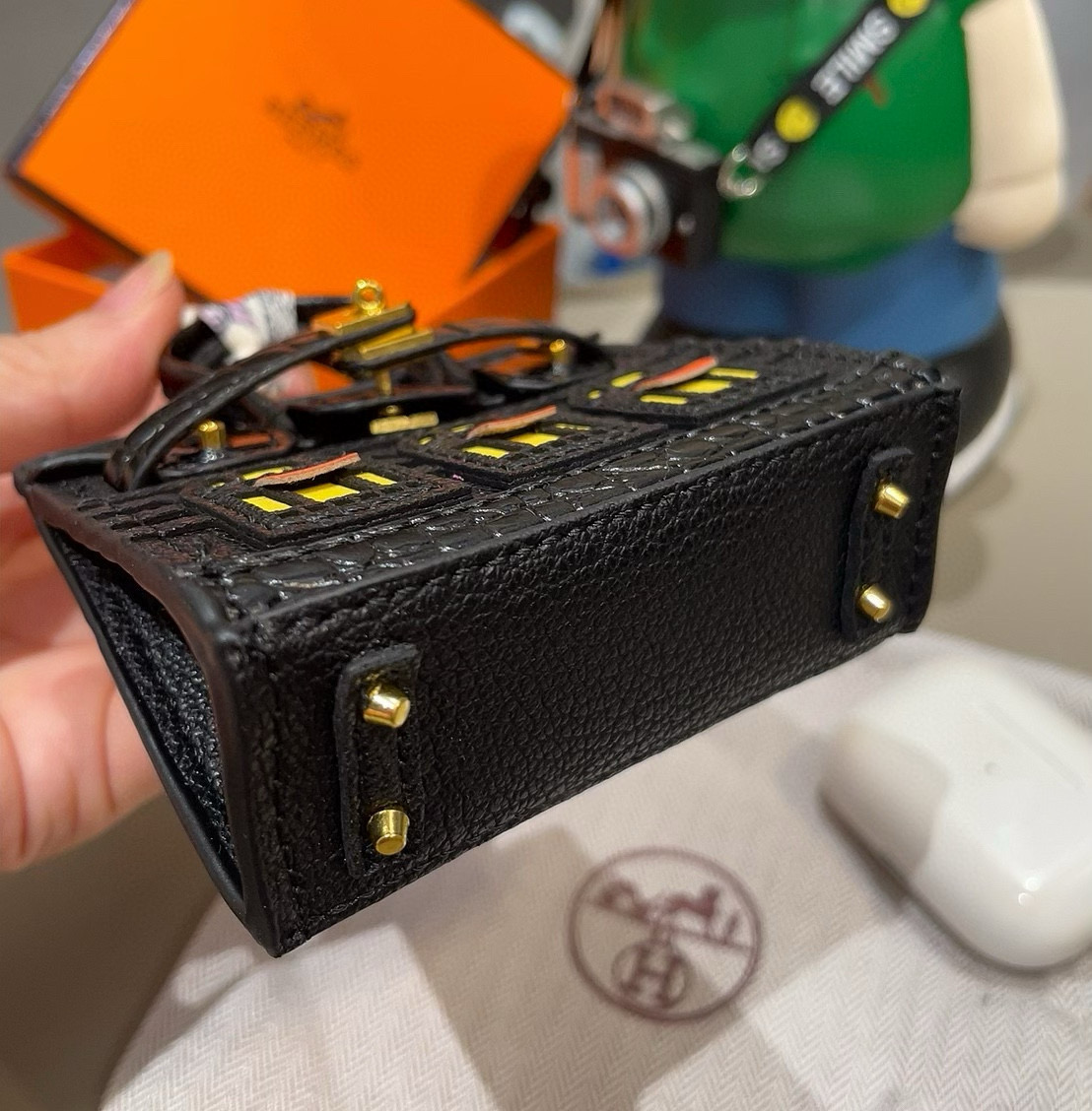 ❤️爱马仕迷你铂金包挂件 创意小房子包包 通用蓝牙耳机包 可放钥匙口红 时尚迷你包包 可以当包饰，耳机包