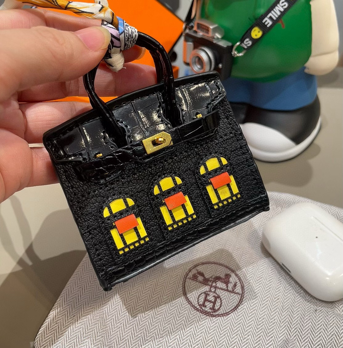 ❤️爱马仕迷你铂金包挂件 创意小房子包包 通用蓝牙耳机包 可放钥匙口红 时尚迷你包包 可以当包饰，耳机包