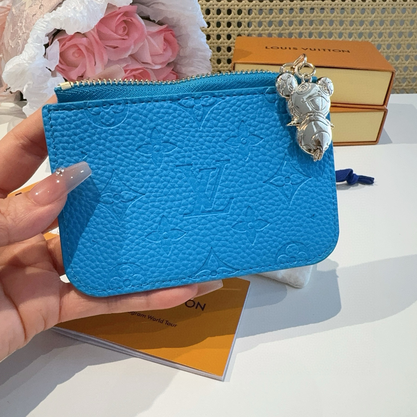 ✨M14155梅红白彩&蓝色白彩 LV卡包卡夹钱包 当季新款 LV x TM ROMY Ms卡夹 M本款