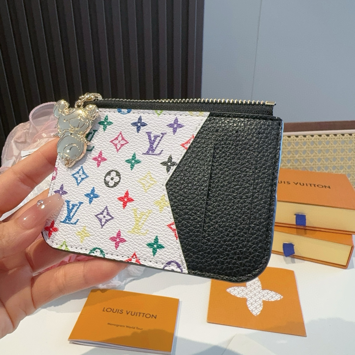 ✨M14155梅红白彩&蓝色白彩 LV卡包卡夹钱包 当季新款 LV x TM ROMY Ms卡夹 M本款