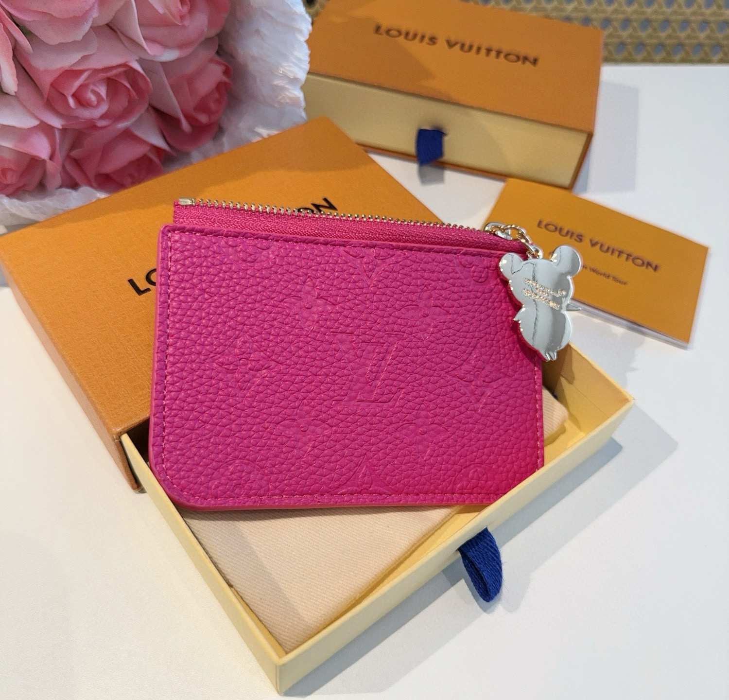 ✨M14155梅红白彩&蓝色白彩 LV卡包卡夹钱包 当季新款 LV x TM ROMY Ms卡夹 M本款