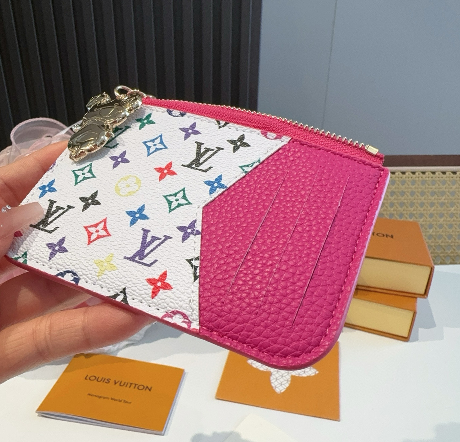 ✨M14155梅红白彩&蓝色白彩 LV卡包卡夹钱包 当季新款 LV x TM ROMY Ms卡夹 M本款