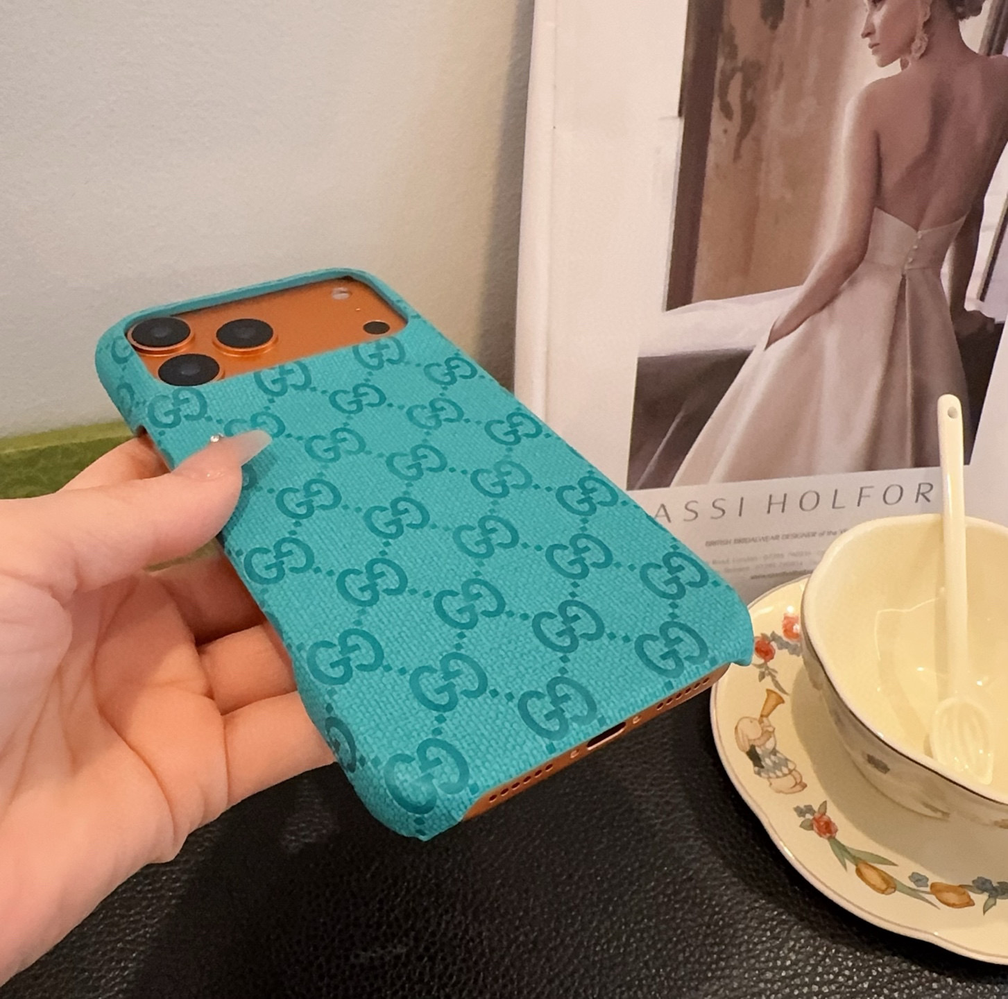 🔥星宇橙系列 古驰压花iPhone手机壳 官网原版皮➕原版素材，经典高端[强]型号：为了不出现报错型号，