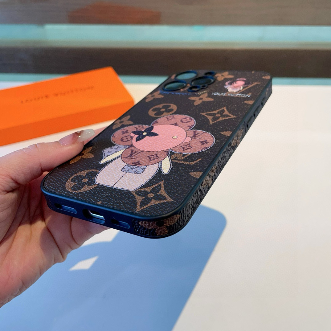 🔥Lv精孔全包手机壳 太阳花全包围边皮质手机壳型号：为了不出现报错型号，请打开本机查看手机设置显示的型号