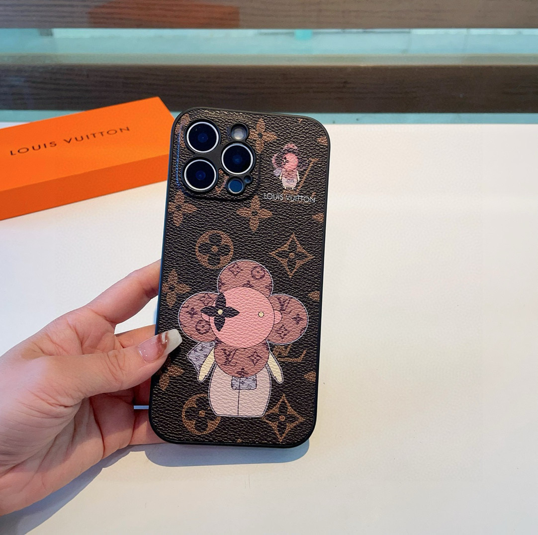 🔥Lv精孔全包手机壳 太阳花全包围边皮质手机壳型号：为了不出现报错型号，请打开本机查看手机设置显示的型号