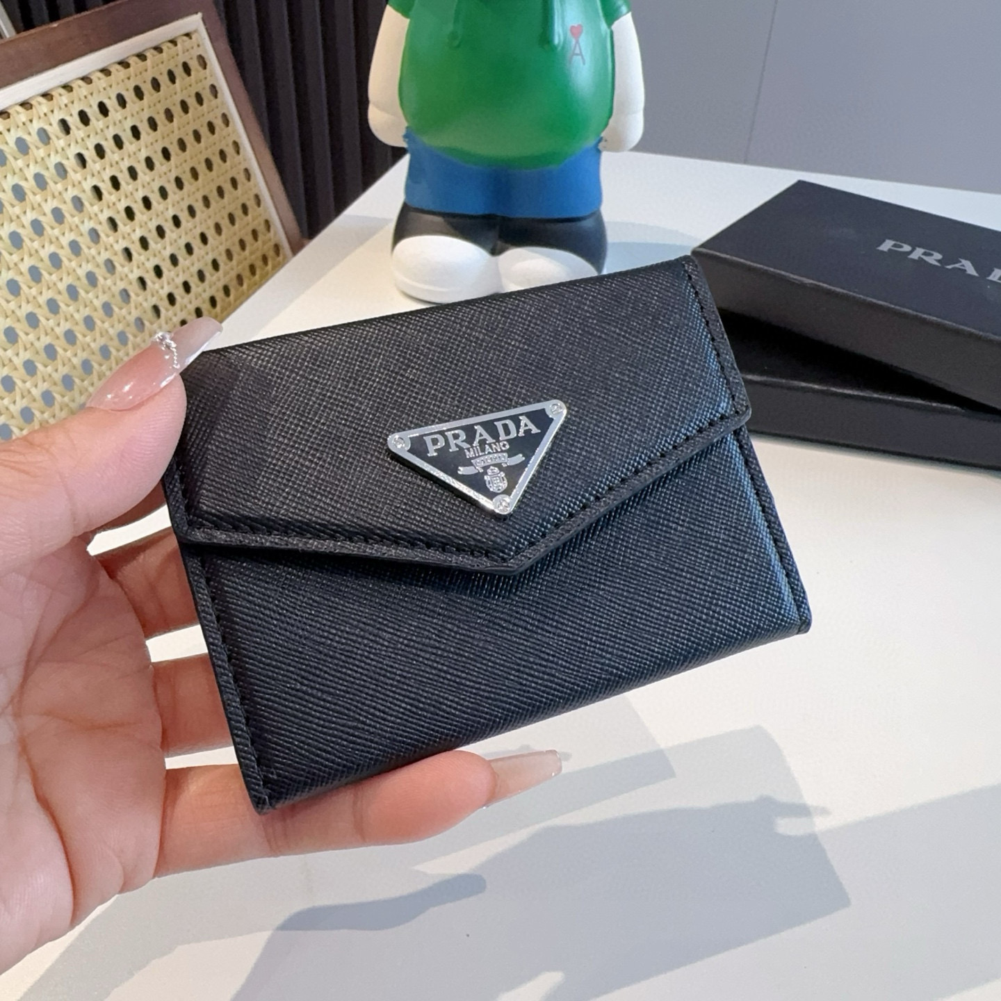 🔥Prada普拉达风琴包 卡包零钱包两用，超纤材质