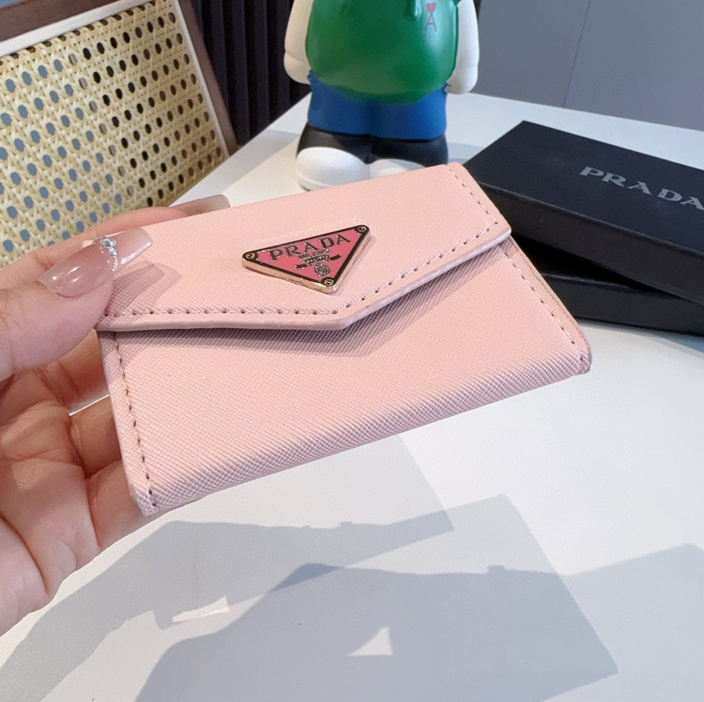 🔥Prada普拉达风琴包 卡包零钱包两用，超纤材质