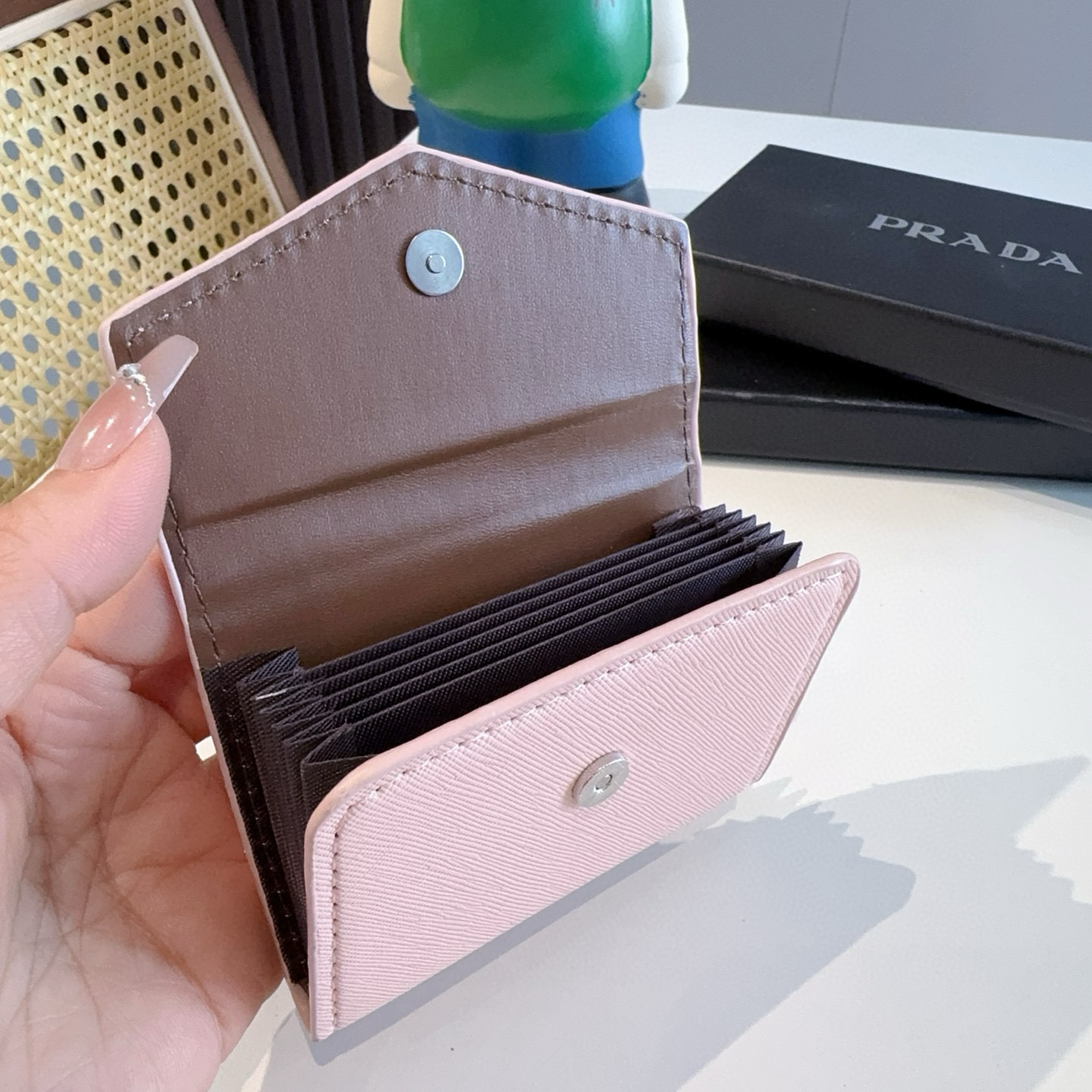 🔥Prada普拉达风琴包 卡包零钱包两用，超纤材质