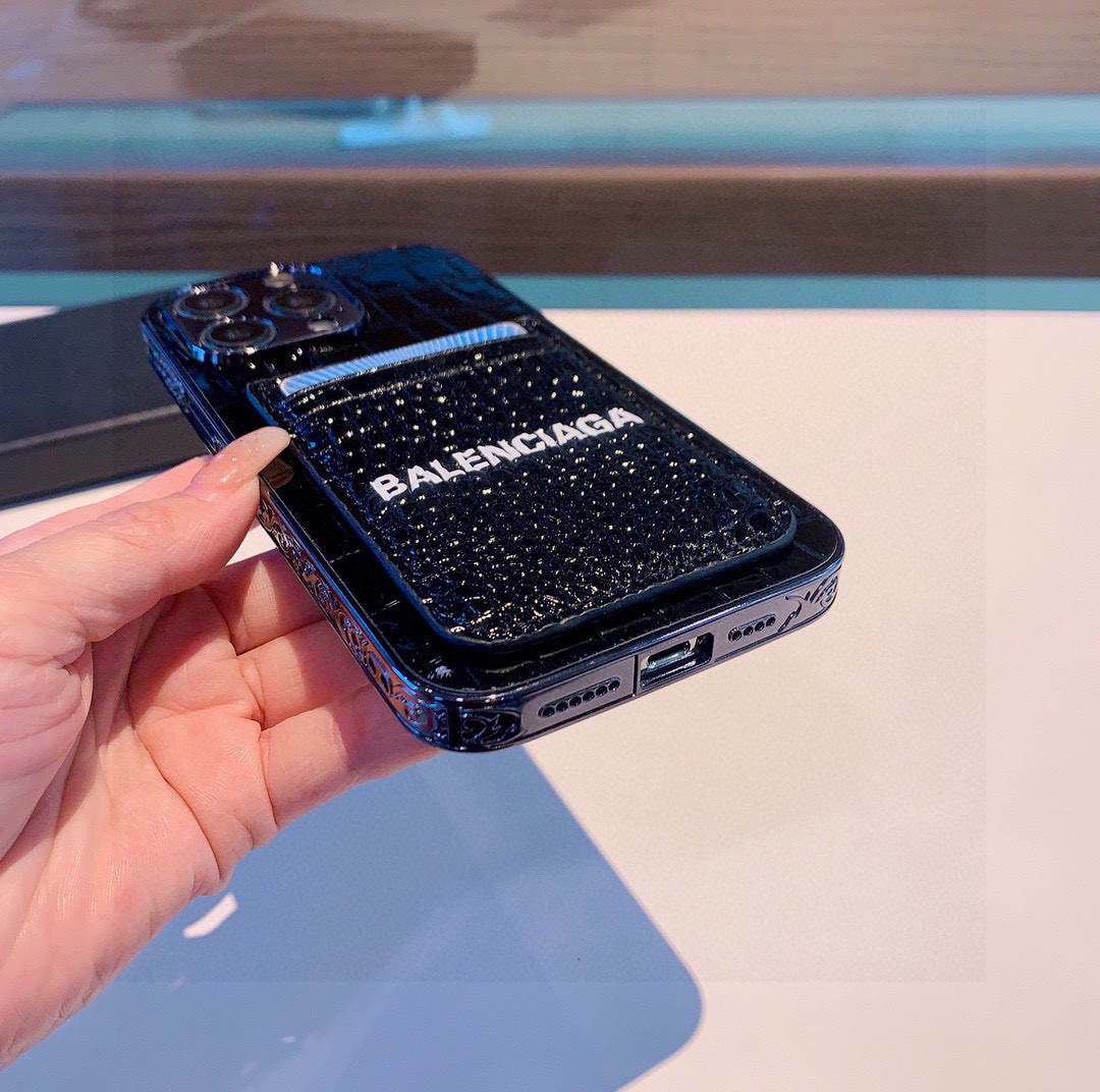 ✨新款上架✨❤️潮牌BALENCIAGA巴黎世家 鳄鱼纹卡包电镀TPU全包🖤🖤精准孔位保护、电镀镭雕边，