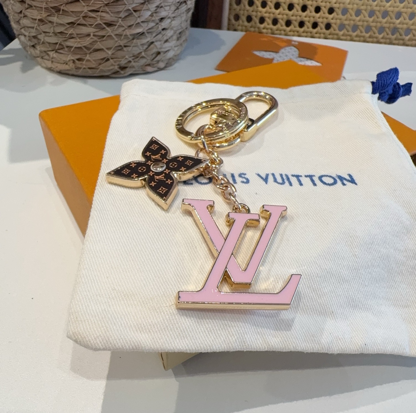 🔥村上隆三彩系列 白三彩 黑三彩 老花 LV 钥匙扣 SPring Street 包饰与钥匙扣 包包挂件