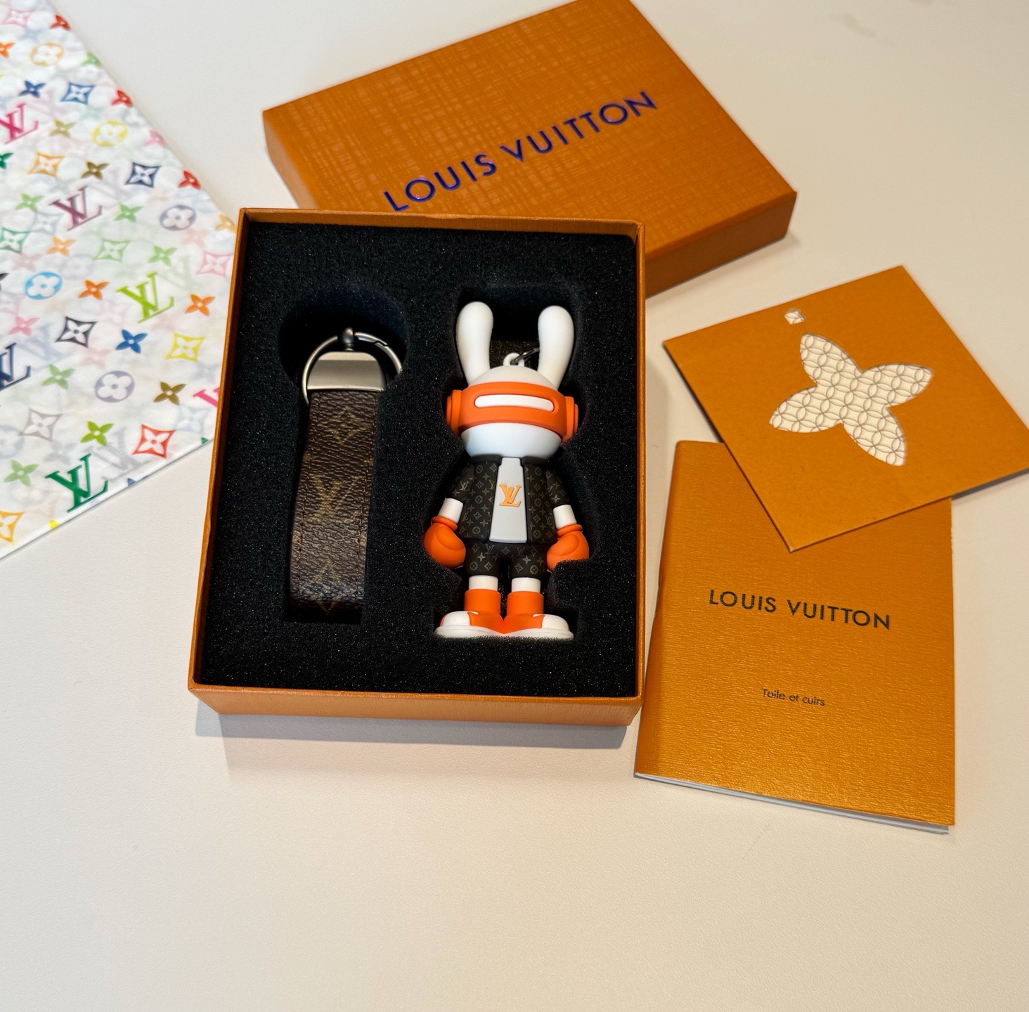 🔥LV兔子公仔钥匙扣 可拆卸当汽车摆件，网红爆款 高档装饰挂件 高版本出货 配包装