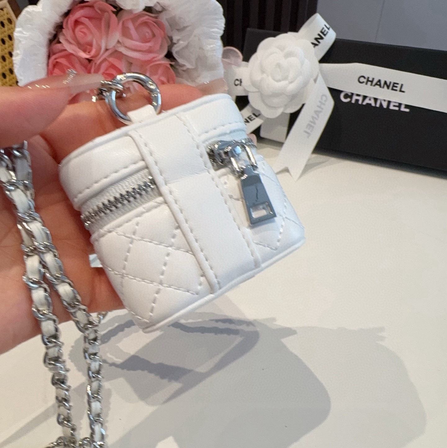 ❤️香奈儿CHANEL mini斜挎包包 通用耳机包💥官网1:1耳机包 时尚迷你包包，链条⛓️挂绳可拆卸