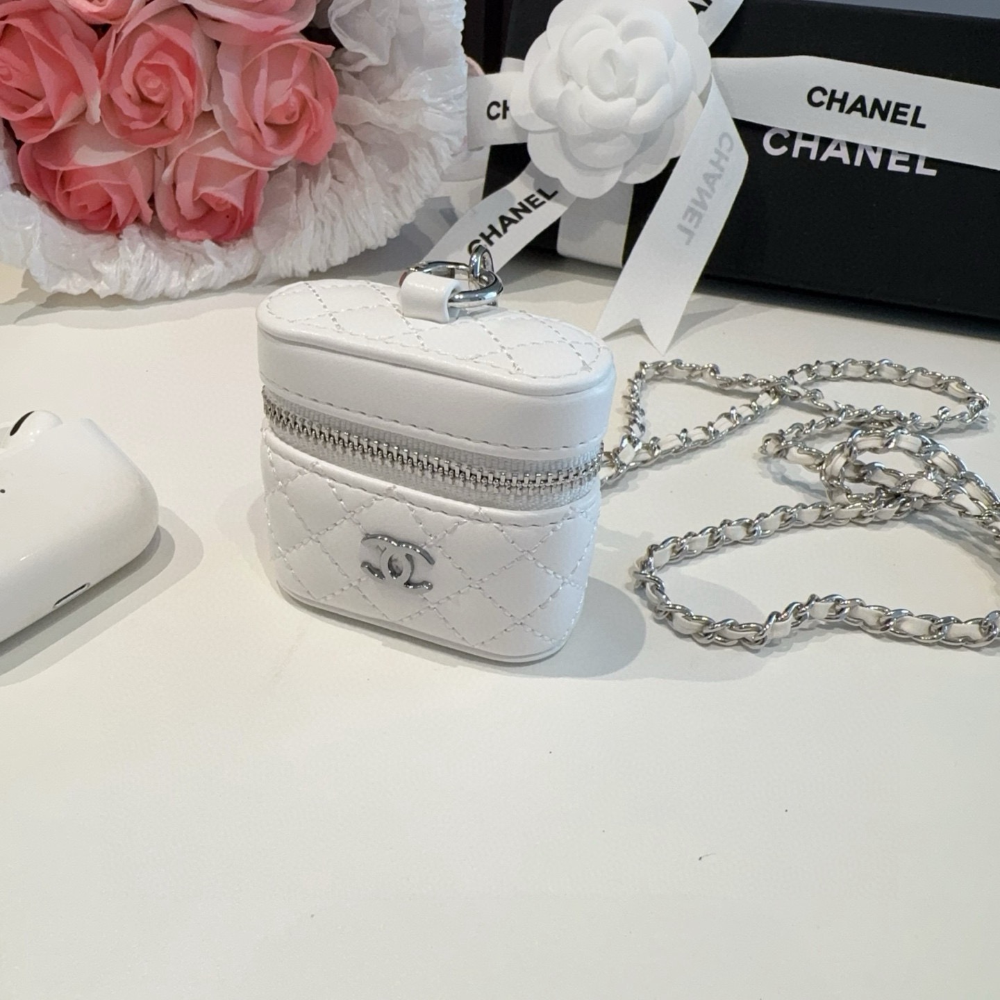 ❤️香奈儿CHANEL mini斜挎包包 通用耳机包💥官网1:1耳机包 时尚迷你包包，链条⛓️挂绳可拆卸