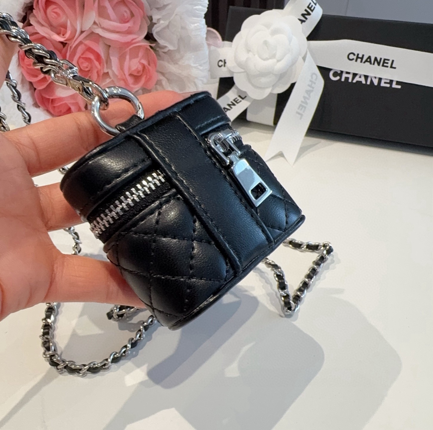 ❤️香奈儿CHANEL mini斜挎包包 通用耳机包💥官网1:1耳机包 时尚迷你包包，链条⛓️挂绳可拆卸