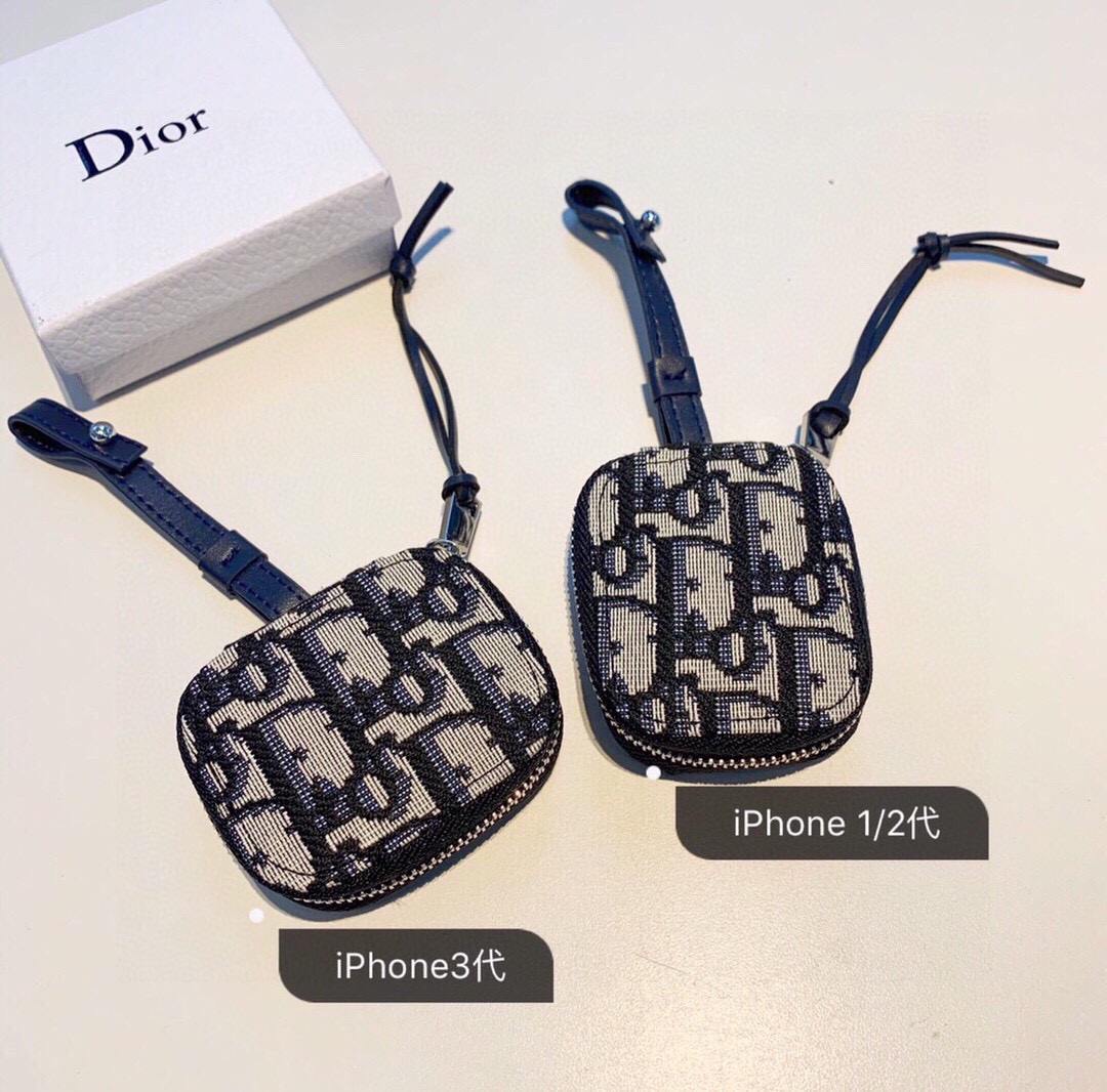🔥dior迪奥官网同步AirPods蓝牙耳机盒/耳机包💞 iPhone1/2代通用💞 iPhone 三代