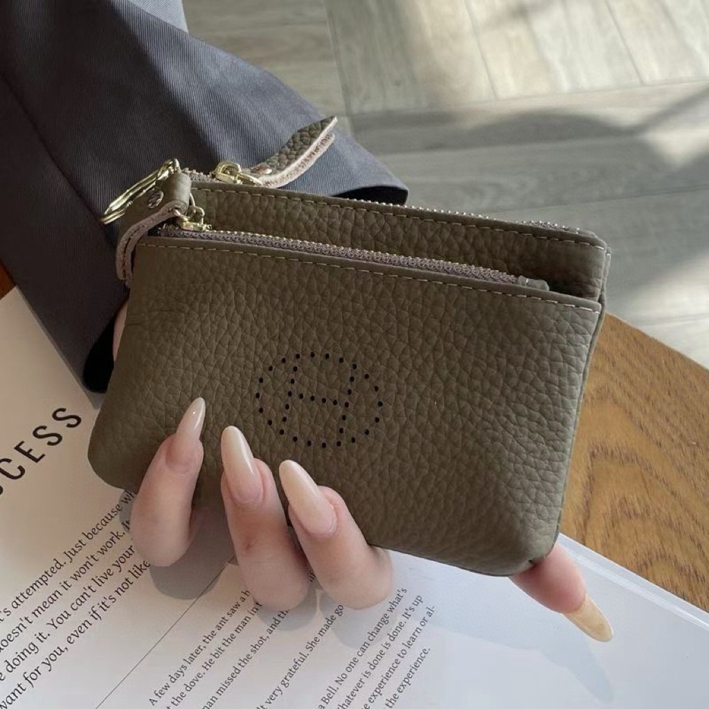 🔥爱马仕H零钱包钥匙包，头层牛皮 有隔层 可放口红零钱耳机等小物件 手感真的很赞❗️