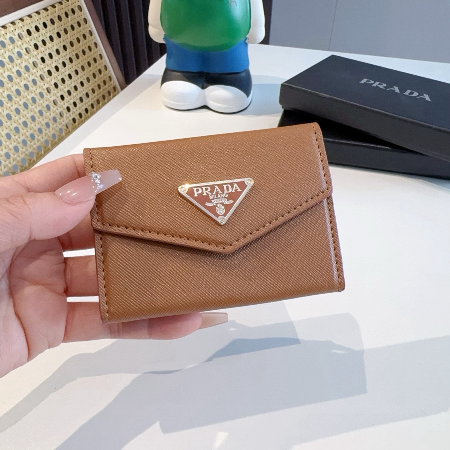 🔥Prada普拉达风琴包 卡包零钱包两用，超纤材质
