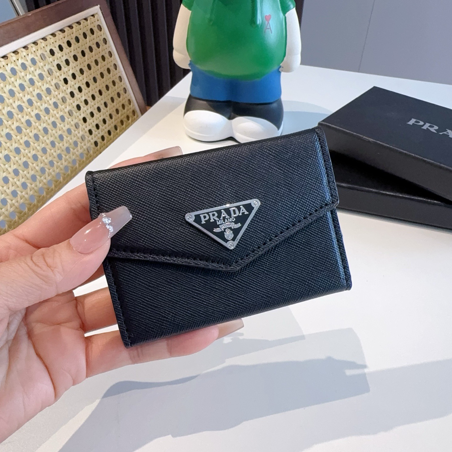 🔥Prada普拉达风琴包 卡包零钱包两用，超纤材质