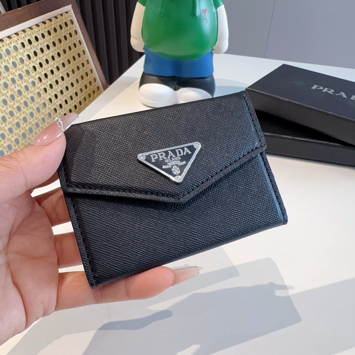 🔥Prada普拉达风琴包 卡包零钱包两用，超纤材质